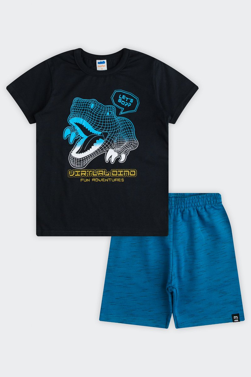 02 conjunto infantil menino virtual dino marlan