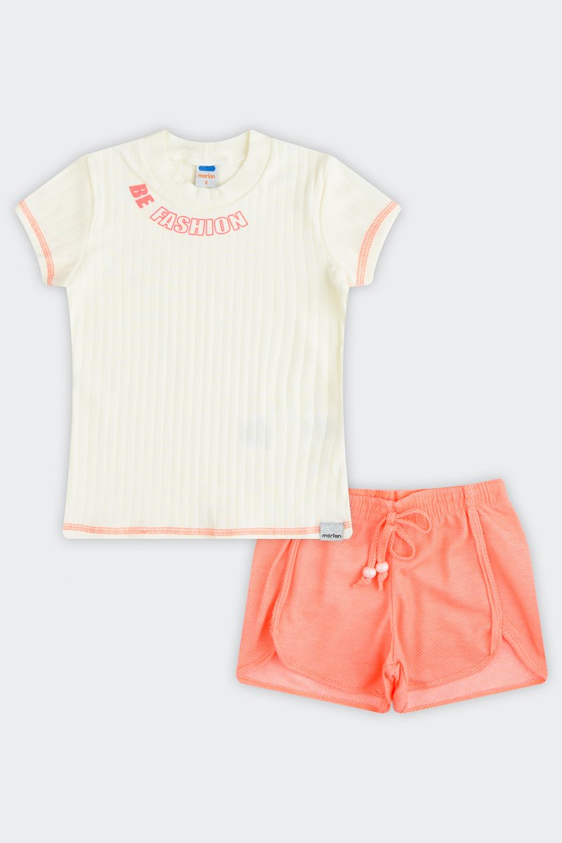 02 conjunto infantil menina blusa canelada marlan