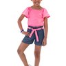 01 conjunto infantil menina short moletinho jeans marlan