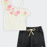 02 conjunto infantil menina blusa cotton flores marlan