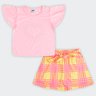 01 conjunto infantil menina saia em cotton madras marlan