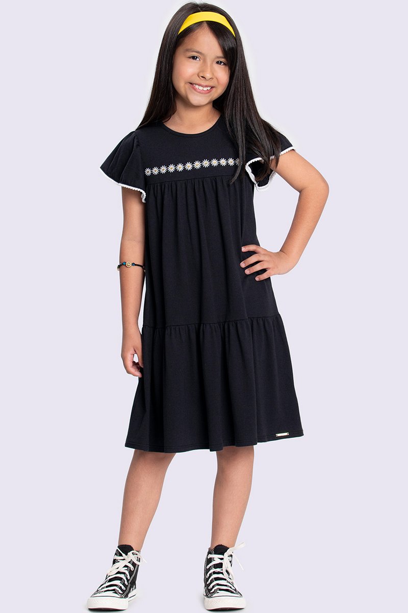 01 vestido infantil menina meia malha estampada alakazoo