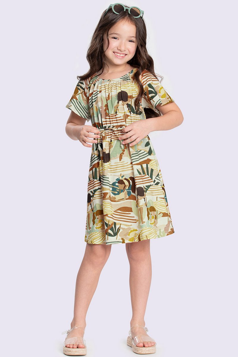 01 vestido infantil menina em meia malha capri alakazoo
