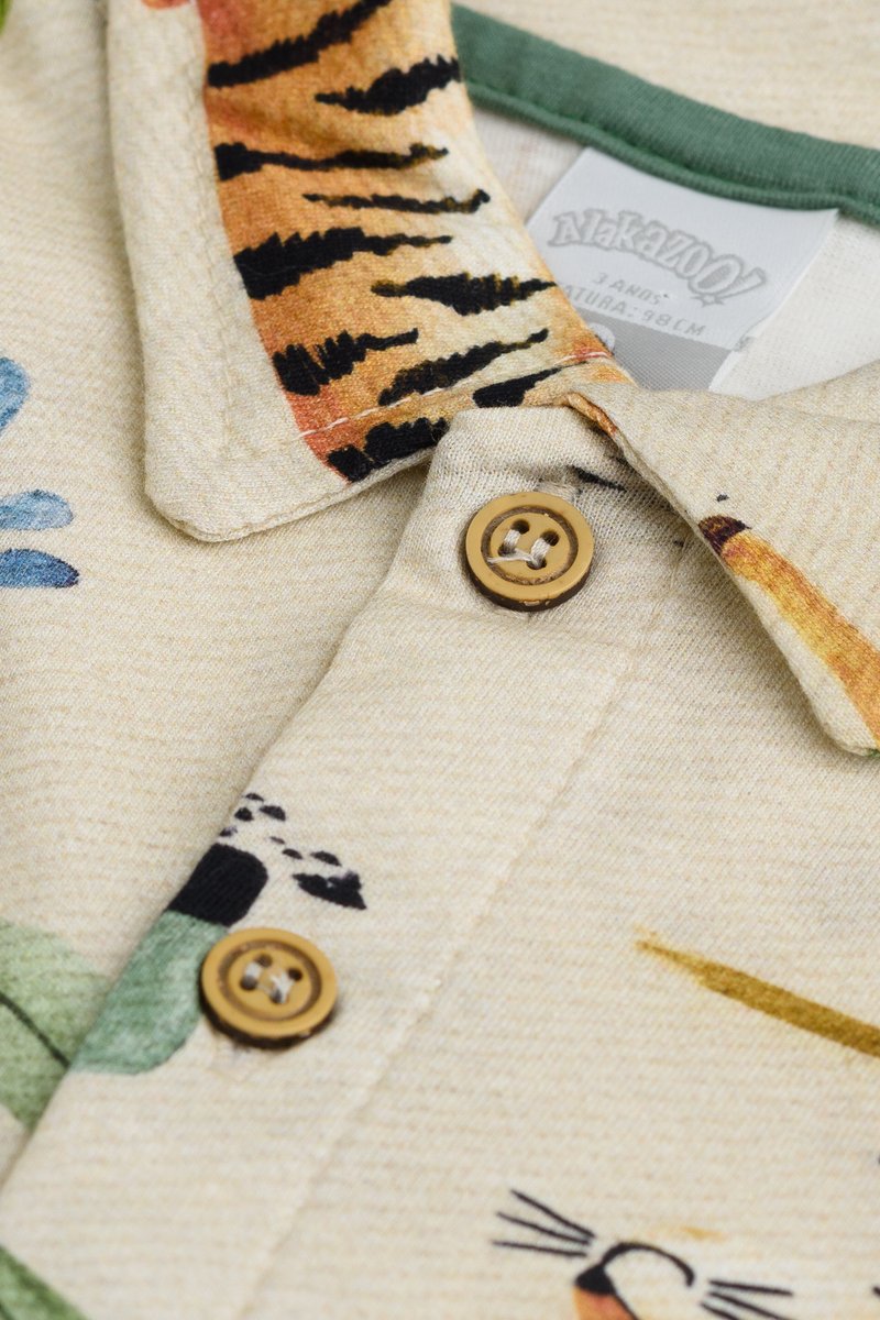 03 camisa infantil menino meia malha floresta alakazoo