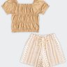 02 conjunto infantil menina blusa e short alakazoo