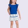01 conjunto infantil menina blusa e short saia alakazoo