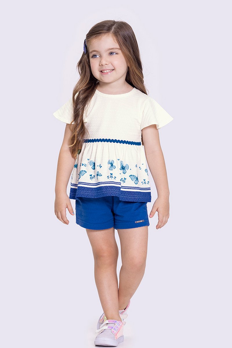 01 conjunto infantil menina malha nikko borboletas alakazoo