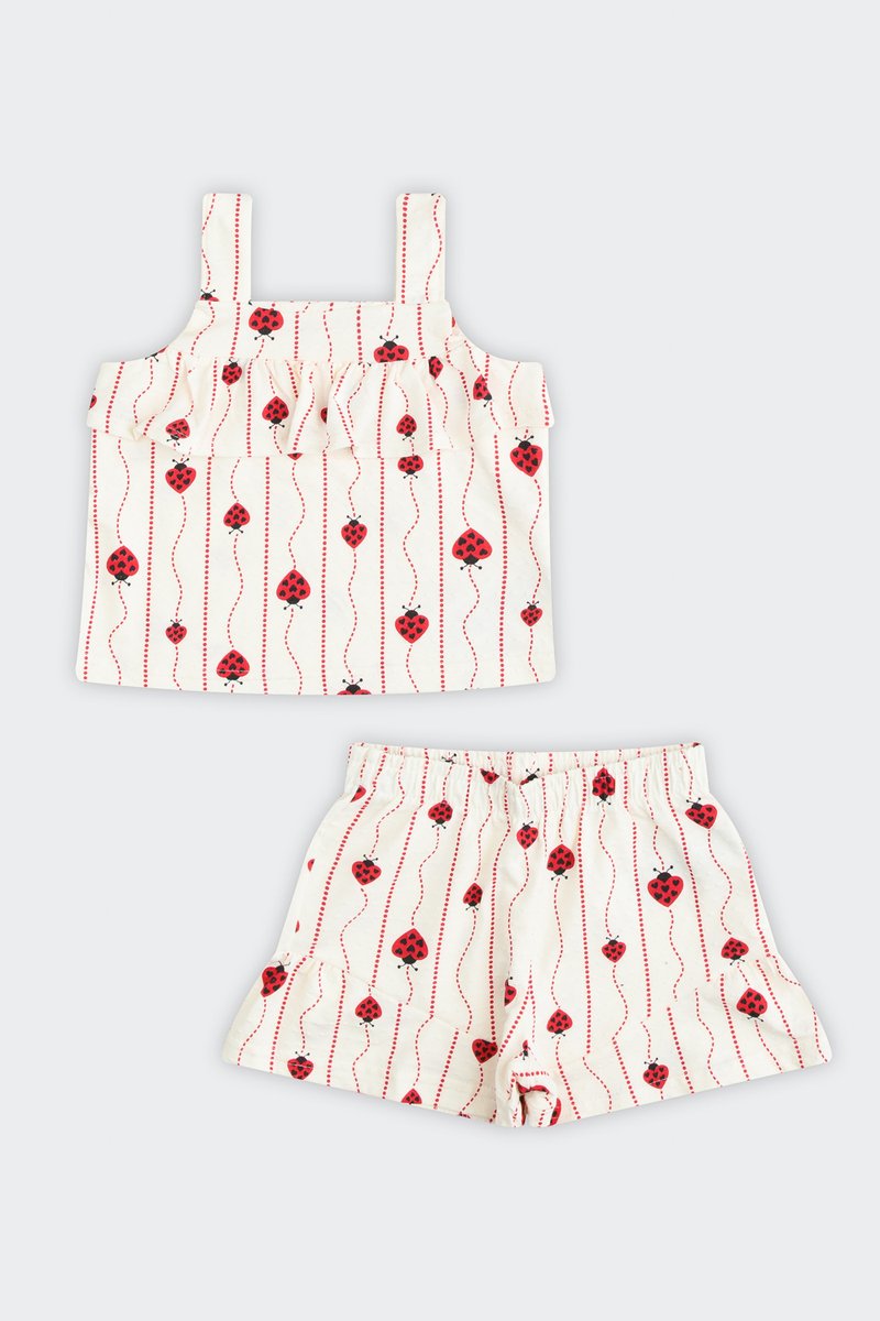 02 conjunto infantil menina malha nikko joaninhas alakazoo