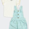 02 conjunto macaquinho e blusa bebe menina alakazoo