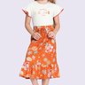 01 conjunto infantil menina blusa e saia alakazoo