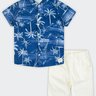 02 conjunto infantil menino camisa e bermuda sarja alakazoo