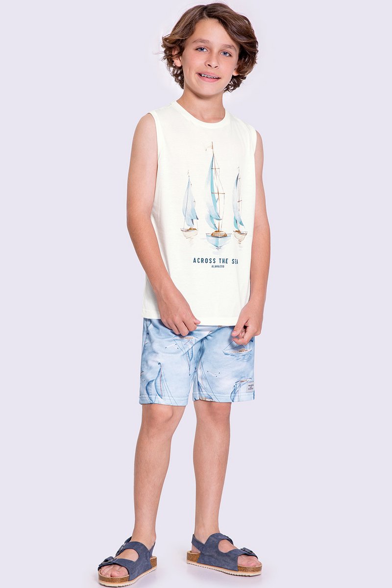 01 conjunto regata infantil menino alakazoo