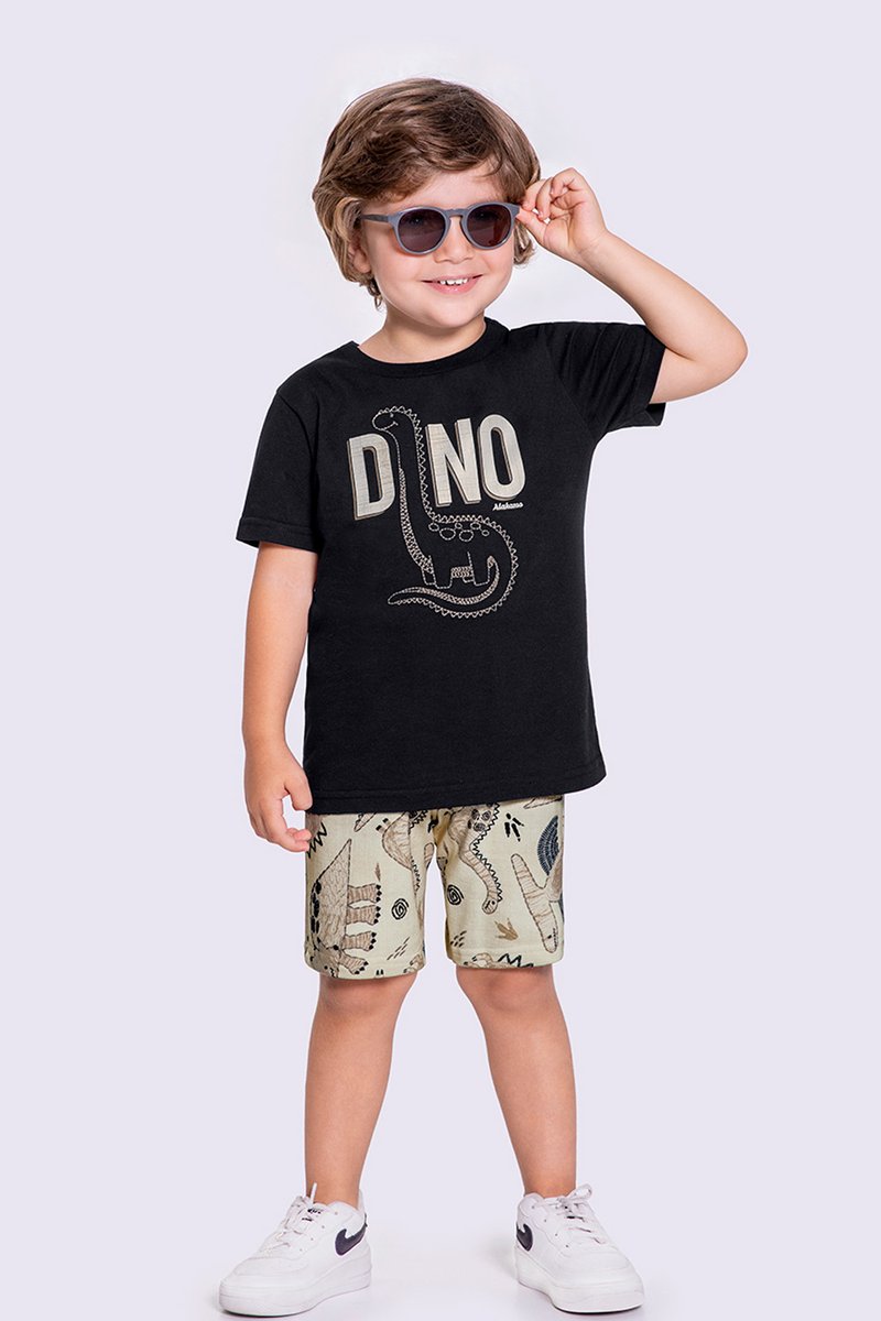 01 conjunto infantil menino dino alakazoo