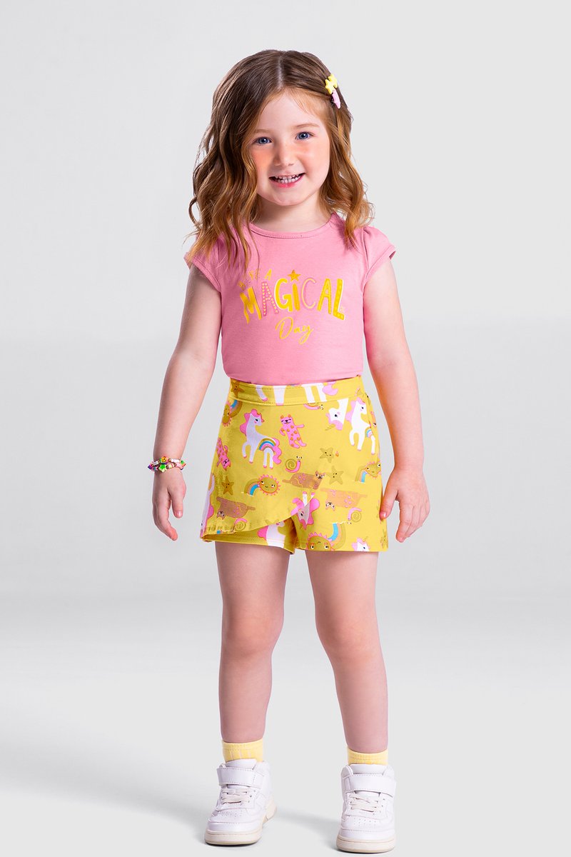 04 conjunto infantil menina magical day boca grande