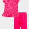 01 conjunto infantil menina bata e capri boca grande