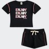 01 conjunto blusa cropped infantil menina boca grande