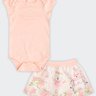 01 conjunto bebe menina body e saia glinny