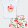 01 conjunto infantil menina morangos glinny