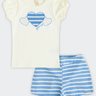 01 conjunto infantil menina short sarja eco glinny
