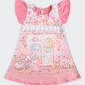 01 vestido infantil menina cotton e malha crepe glinny