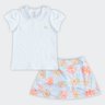 01 conjunto infantil menina blusa e short glinny