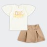 01 conjunto infantil menina saia alfaiataria glinny