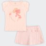 01 conjunto infantil menina blusa e short saia glinny