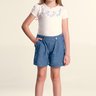 05 conjunto infantil menina blusa e short jeans glinny