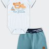 01 conjunto bebe menino body e bermuda glinny