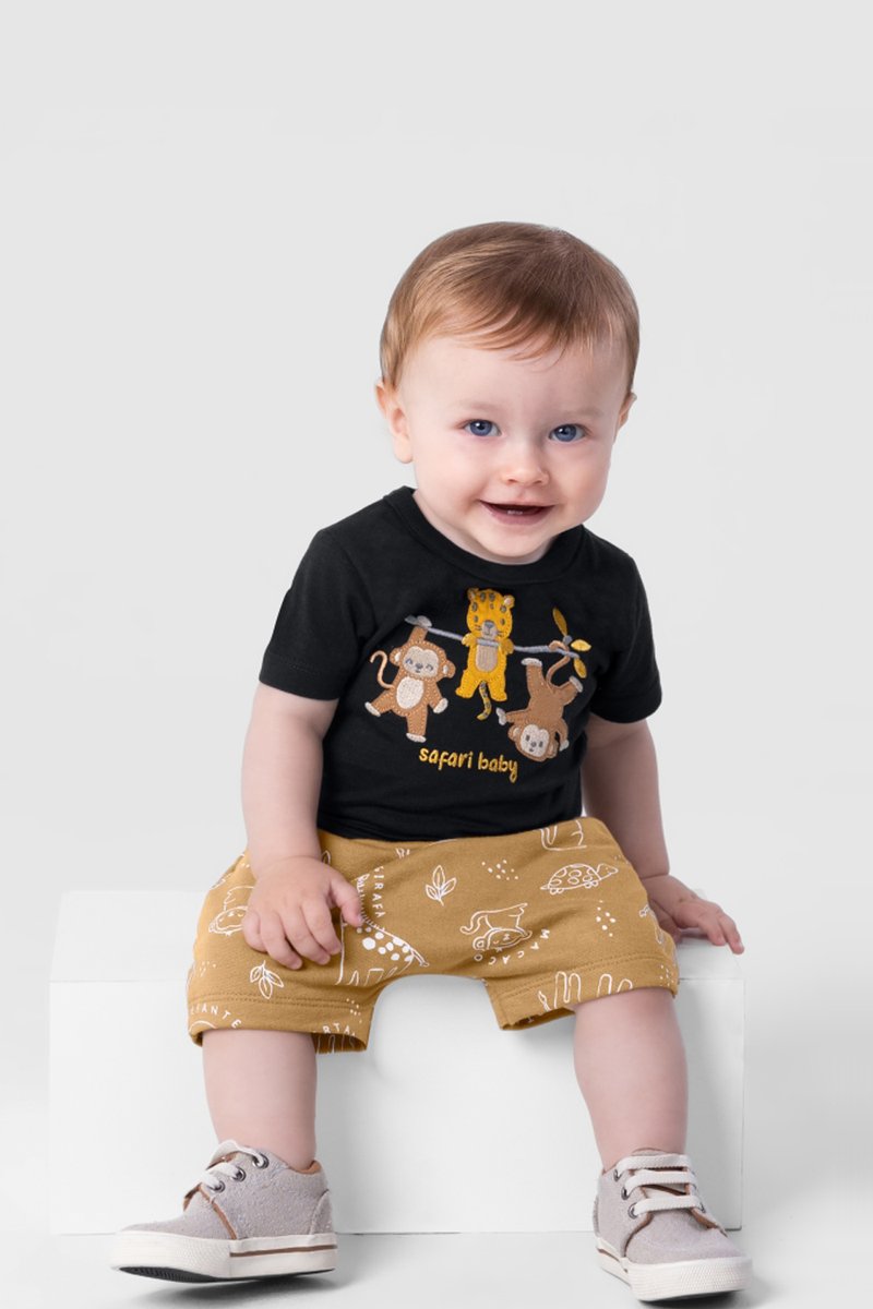 04 conjunto bebe menino baby safari brandili