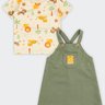 01 conjunto bebe menino camiseta e jardineira brandili
