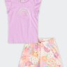 01 conjunto infantil menina arco iris brandili