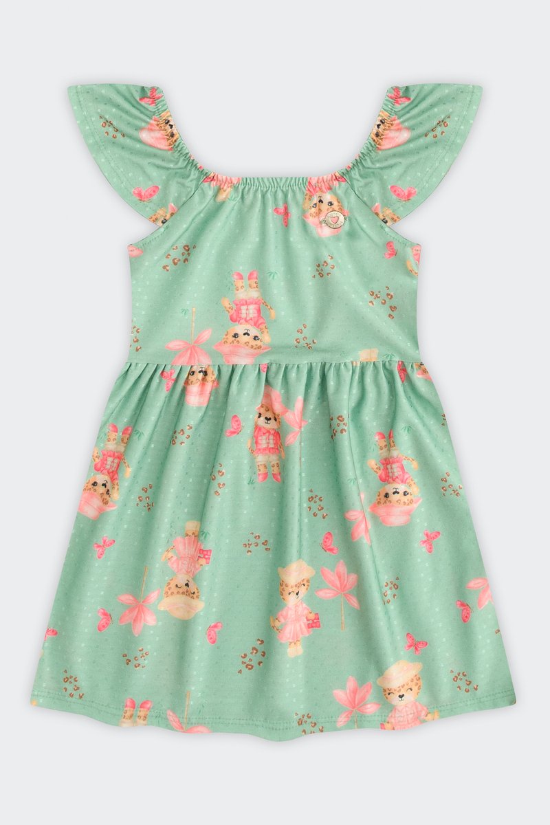 01 vestido infantil menina cotton maquinetado brandili