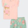01 conjunto infantil menina blusa e short saia brandili