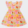 01 vestido infantil menina meia malha brasilidade fakini