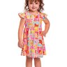 04 vestido infantil menina meia malha brasilidade fakini