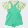 02 conjunto infantil menina blusa e jardineira fakini