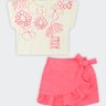 01 conjunto infantil menina blusa e short saia fakini