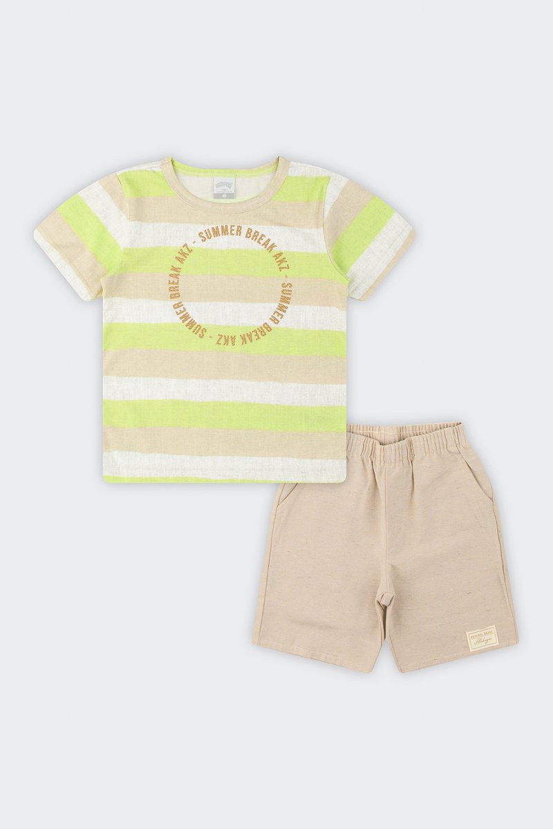 02 conjunto listrado infantil menino alakazoo