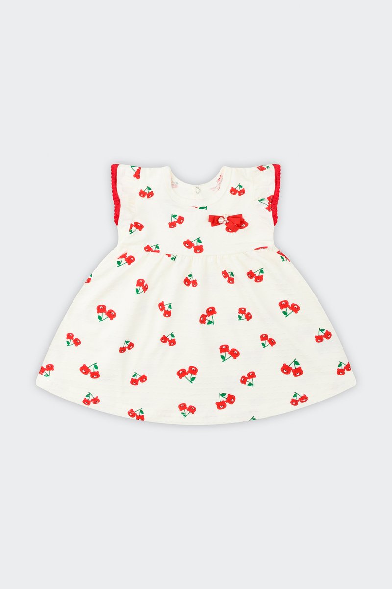 02 vestido bebe menina malha nikko cerejas alakazoo