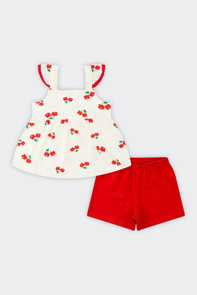 02 conjunto bebe menina cerejas alakazoo