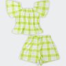 02 conjunto infantil menina malha waffle xadrez alakazoo