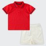 01 conjunto bebe menino polo e bermuda sarja elian