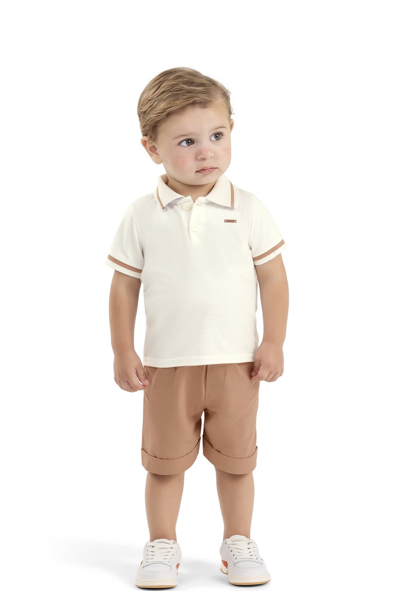 07 conjunto bebe menino polo e bermuda sarja elian