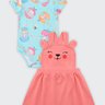 01 conjunto body e vestido bebe menina elian
