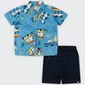 01 conjunto camisa estampada infantil menino elian