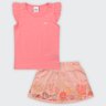 01 conjunto blusa e saia infantil menina elian