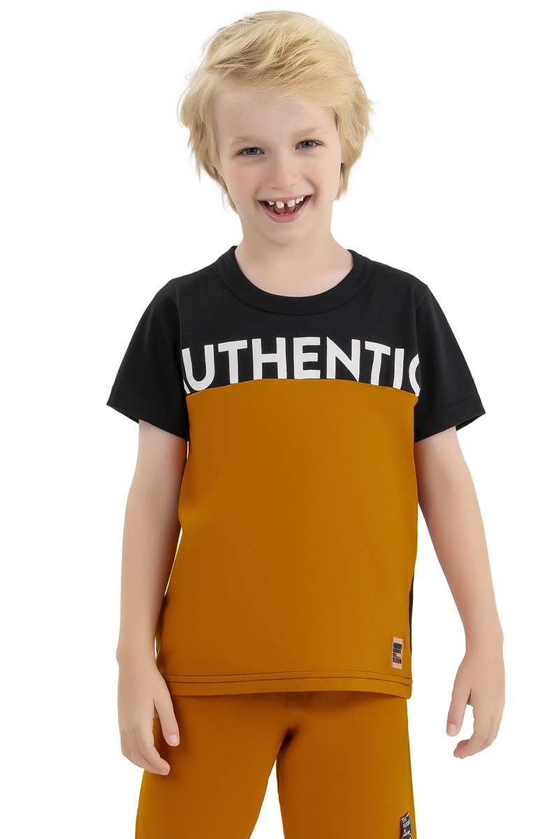 04 camiseta meia malha infantil menino authentic elian