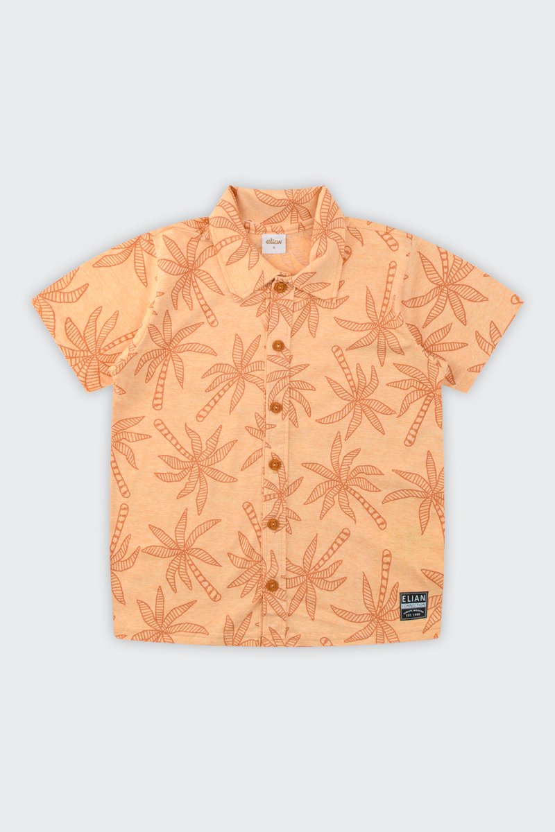 01 camisa infantil menino malha mescla coqueiros elian