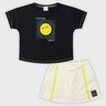 01 conjunto infantil menina blusa e short saia elian